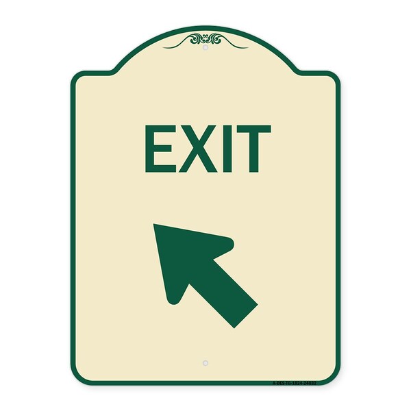 Signmission Exit Exit with Left Arrow Heavy-Gauge Aluminum Architectural Sign, 24" H, 18" L, TG-1824-24032 A-DES-TG-1824-24032 - main